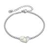 OPK Temperamento de moda europea y americana diseño de lujo ligero pulsera para mujer acero inoxidable con incrustaciones de diamantes amor nácar joyería al por mayor