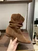 Botines retro de punta estilo europeo para mujer, colección otoño 2026, botines de gamuza a media pantorrilla, botas vaqueras occidentales versátiles y elegantes