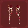 Nuevos Pendientes Festivos Rojos Estilo Chino para el Año Nuevo, Pendientes Propicios para el Año del Caballo, Pendientes Exquisitos Retro de Nicho