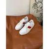 Tênis Feminino Estilo Coreano Couro Genuíno Twtw, Tênis Casuais Tendência Cor Color-Blocking Nicho com Cadarços e Bico Redondo
