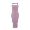 Vestido de Malha Quadrado Puro Lusty Hot Girl Mostra-Super Figura Costas Abertas Temperamento Abraça o Quadril Saia de Alça Venda por Atacado