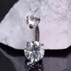 Fabricante de Joias para Body Piercing Anel para Umbigo de Liga de Titânio F136 com Ponta Dupla de Três Garras Zircônia 5A em Estoque