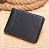 Bolsa para Cartão Antifurto RFID Carteira Masculina de Couro Genuíno Amazon Clipe de Ouro Genuíno Bolsa de Mão de Couro de Vaca Camada Superior Retrô