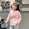 Camiseta de Manga Longa para Meninas 2026 Primavera/Outono Novo Estilo Crianças Estilosa Média/Grande Crianças Algodão Puro Desenho Animado Camada Base Top Tendência