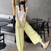 Calça Casual Solta com Barra Franzida, Proteção contra Mosquitos, Renda, Comprimento Nove Pontos, nas Cores Amarelo e Azul Marinho, para Tamanhos Petite, Coleção Primavera/Verão 2026