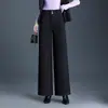 Pantalones de pierna recta de moda, sencillos, de pierna ancha para mujer, nuevo estilo coreano 2026 otoño e invierno, adelgazantes, de cintura alta, casuales para ir al trabajo