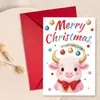 Set de sobres para tarjetas de felicitación de Navidad de compra directa transfronteriza animal de dibujos animados DIY plegable mensaje de bendición tarjeta de Navidad