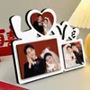 Marco de Fotos de Mesa para Pareja, Fotos Reveladas, Fotos de Boda de Alta Gama, Fotos Impresas Personalizadas Convertidas en Álbumes de Fotos de Cristal