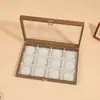 Caja de Almacenamiento para Collar de Perlas con Veta de Madera de Nogal Negro Caja de Joyería para Cadena de Clavícula Caja Especial para Juguetes