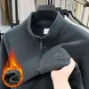 Jaqueta Cardigan Masculina Nova de Gola Alta para o Inverno 2025, Moletom Casual Espesso e Quente com Forro de Lã Polar
