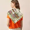 90cm Otoño Nuevo Moda Femenina Versátil Decorativo Exterior Viaje Protección Solar Chal Bufanda Cuadrada Grande Bufanda Bufanda Bufanda de Cuello Bufanda de Seda