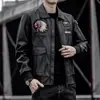 Ropa de cuero pu para hombre 2021 ropa para hombre con solapa bordada ropa de motocicleta primavera y otoño chaqueta de cuero casual de moda para hombre procesamiento personalizado