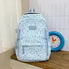 Mochila de Bolinhas Estreladas Fofa Doce Alto Valor Leve Mochila Estudante Grande Capacidade Bolsa de Ombro Duplo Bolsa Estudante