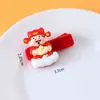 Novo Presilha de Cabelo Fofa de Resina do Deus da Riqueza, Estilo Chinês Personalizada Criativa para Franja Lateral, Mini Presilha de Cabelo Infantil Atacado