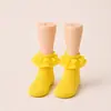 Calcetines Nuevos de Primavera y Verano, Calcetines para Niñas Estilo Coreano, Estilo de Encaje de Color Sólido, Estilo Dulce de Caramelo, Calcetines Finos de Encaje para Niñas al por Mayor