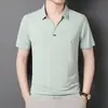 Camisa Polo de Color Sólido de Manga Corta Transfronteriza para Hombre 2025 Verano Nuevo Estilo Camiseta Transpirable Casual de Cuello V para Hombre