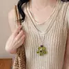 Collar con colgante de flor de dopamina minimalista estilo coreano para mujer, largo estilo verano, adecuado para combinar con vestidos y suéteres, con un toque de alta gama