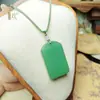 Pingente Buda Guanyin de Ágata Verde Fivela de Segurança de Jade Cabaça Ruyi Nuvens Auspiciosas Fechadura Colar com Pingente de Jade