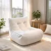 Sofá perezoso estilo crema sofá de tela silla de sofá sala de estar balcón reclinable sofá retro de puf individual tatami