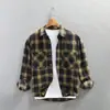 Camisa Xadrez Retro Estilo Hong Kong Masculina Manga Longa Outono Retro Britânico High-End Nova Casual Solta Jaqueta