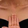 Collar Deslizante de Zirconia Ou Maika Europa y América Transfronterizo Chapado en Oro Real de 18k Nicho Lujo Ligero Anillo Abierto Decoración para Dedo