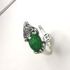 Anillo Pi Xiu para Mujer Plata Antigua Abierto Suerte Transferencia Anillo de Dedo Granate Rubí Pei Qiu Boca Viva Anillo de Cola Fábrica
