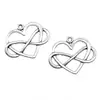 27x 22mm 2.5g accesorios retro DIY corazón de amor amor corazón ilimitado símbolo infinito colgante