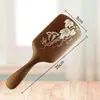 Pente de Almofada de Ar Pintado em Sândalo Dourado para Mulheres, Pente Especial para Alisar e Cuidar dos Cabelos para as Festas, como Lembrança para Mães e Idosos
