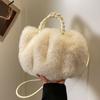 Bolso peludo para mujer, versátil para otoño e invierno 2026, nuevo diseño de nicho, bolso de hombro cruzado, bolso de cubo peludo de mano