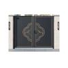 Fábrica Potente de Foshan Puerta de Patio de Aluminio con Tallado Artístico, Puerta Antirrobo Doble con Cerradura Inteligente de Contraseña para Villa