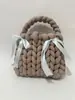 Comercio Exterior Hilo Fresco Súper Grueso Bolso Tejido a Mano DIY Bolso Terminado Bolso de Mano Tejido a Mano Hecho por Uno Mismo Regalo para Novia