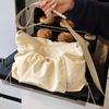 Bolsa de Pano Estilo Coreano Estilo Preguiçoso Feminina Grande Capacidade Leve Combina com Tudo Bolsa Tote Casual Simples Cor Sólida Ombro Transversal