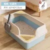 Caixa de areia para gatos semi-fechada extra grande com tapete anti-respingo e laterais altas para evitar que a areia seja espalhada, vaso sanitário para gatos suprimentos para animais de estimação atacado