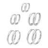 Pendientes de Aro Lisos de Acero de Titanio, Alto Pulido 316L, Clips Redondos Simples para Oreja, Antidesvanecimiento, Joyería Versátil, Directo del Fabricante