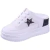 Zapatos de Plataforma para Mujer 2025 Verano Nuevos Huecos Transpirables Medios Zapatos de Malla para Mujer Casual Internos Blancos para Mujer