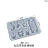 Amapola DIY Resina de Cristal Arena Líquida Colgante Llavero Molde Colgante de Siete Eslabones Etiqueta Molde de Silicona Venta al por Mayor