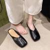 Pantuflas de Media Punta Baotou de Fondo Plano para Dama al Mayoreo Verano Nuevo de Alta Gama Slip-on Combinables Perezosas Sandalias para Mujeres Embarazadas