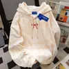 Sudadera con capucha casual estampada con lazos para Otoño e Invierno 2025 para mujer, estilo tie-dye americano retro, divertida y la más fácil de combinar
