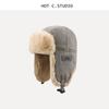Sombrero de invierno para mujer para montar cálido con orejeras sombrero estilo coreano versátil con forro polar grueso a prueba de frío esquí sombrero Lei Feng para hombre