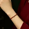 Pulsera de Hilo Rojo para Mujeres en el Año del Caballo, Cuentas de Buena Suerte, Protectora y Segura, Pulsera Tejida Ajustable para Parejas, Estilo Fresco y Sencillo