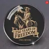 Broche de Acero Inoxidable con Cristal Plano Convexo Vintage Colgante Broche Conmemorativo del 250º Aniversario del Día de la Independencia Estadounidense