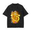 Camiseta de manga curta da série Dragon Ball, estilo europeu e americano, com estampa de animação de comércio exterior, estilo retrô lavado, estilo americano, de rua