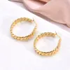 Pendientes de anillo nuevos de celebridad de Internet INS transfronterizos de acero inoxidable chapado en oro de 18 quilates, pendientes geométricos de espiga de trigo, pendientes para mujer, joyería al por mayor