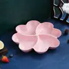 Compartimento transfronterizo almacenamiento plato de frutas trébol de cuatro hojas plato de frutas secas hierba de la suerte plato de snacks plato de postre plato de frutas plato con forma de corazón de melocotón