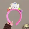 Faixa de Cabelo de Pelúcia Fofa com Rosto de Urso para Mulheres 2025 Outono e Inverno Novo Estilo Especial para Máscara Facial Maquiagem Pacote de Cabelo Faixa de Cabelo Acessórios de Cabelo