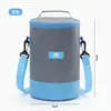 Bolsa Redonda para Fiambrera, Bolso Bandolera Térmico, Bolsa Térmica de Papel de Aluminio Espesado, Bolsa para el Almuerzo de Oficinista, Bolsa Térmica para Alimentos al Aire Libre