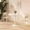 Mesa de negociación redonda pequeña de estilo nórdico blanco de celebridades de Internet, mesa y silla combinadas para cafetería, té con leche y mesa de comedor tipo tulipán.
