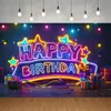 Amazon Transfronterizo Tela de Fondo de Cumpleaños Pareja Decoración de Fiesta Bandera de Dibujos Animados Arreglo de Celebración de Cumpleaños para Niños Tela Colgante de Pancarta