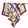 Moda Comércio Exterior 90 Lenço Quadrado Grande Corrente Seda Versátil Padrão Espinha de Peixe Xale Lenço Lenço Estampado Retrô Lenço de Cabeça Lenço