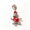 Llavero de Patito de Dibujos Animados con Pedrería Aleación de Zinc Lindo Colgante de Pato Encanto para Bolso Llavero de Coche Regalo Venta al por Mayor